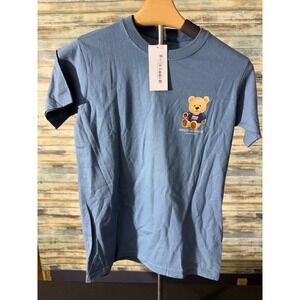 Simply Southern T-Shirt Youth Small Blue New USA Bear Graphic Tee